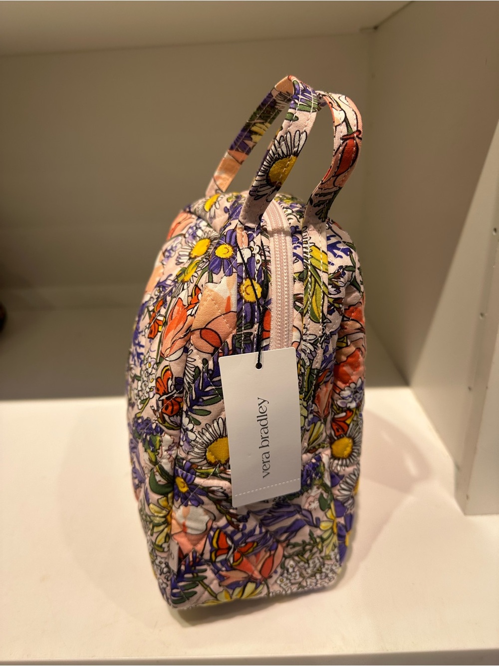 Vera Bradley Pink Wildflowers Butterfly Lunch Bag Insulated New - Picture 11 of 11